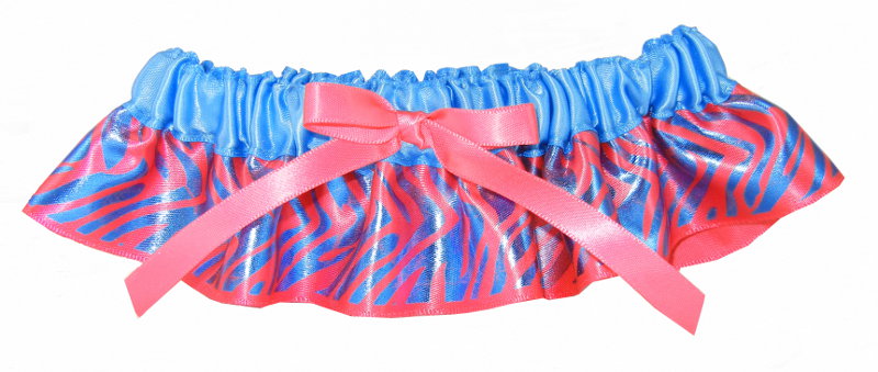 Hot Pink & Turquoise Zebra Garter